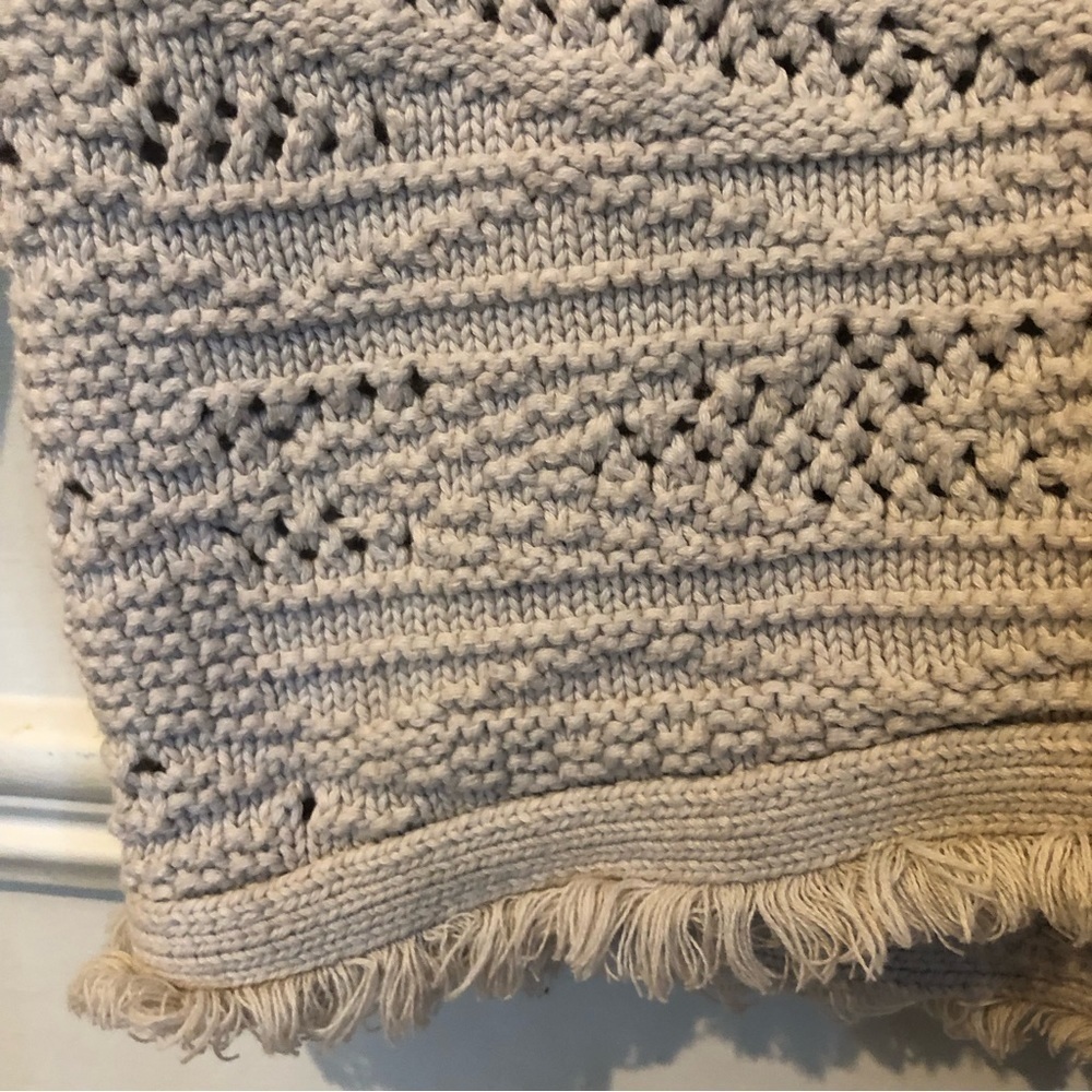 AMERICAN Eagle Boho Fringed 100% Cotton Knit Top Small - Picture 6 of 7